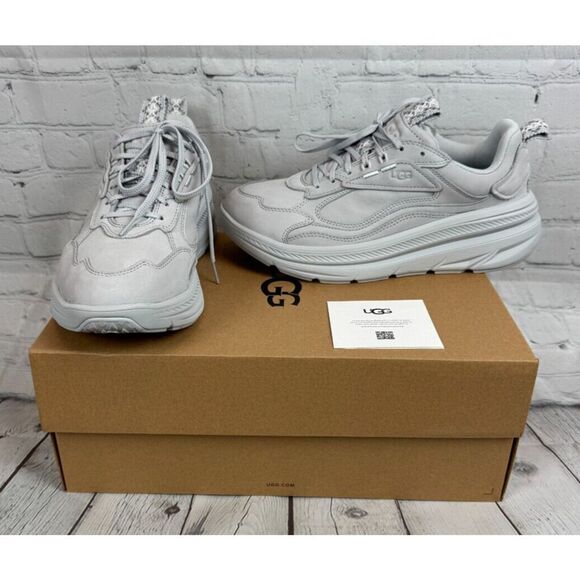 UGG light gray nubuck sneakers shoes size 9.5 NEW - Picture 1 of 10